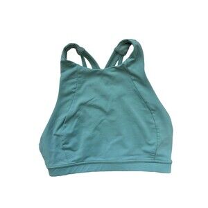 Lululemon Sports Bra Free To Be Serene Sz 2 High Neck Green Unpadded